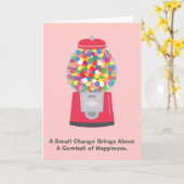 Colouful Gumball Machine Pun Quote on Change Kaart (Gele Bloem)