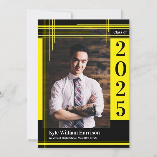 Colour Afstuderen Yellow Black School Color Kaart (Voorkant)