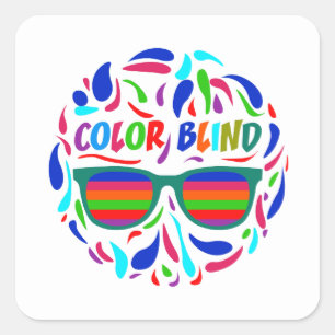 Colour Blind Opticien Funny Colorblind Sarcastic Vierkante Sticker