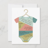 Colour Block Bodysuit neutraal Baby shower Kaart (Voorkant)
