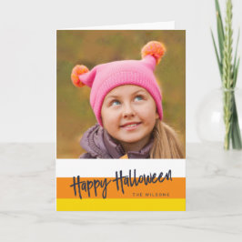 Colour Block Candy Corn Happy Halloween Foto Kaart