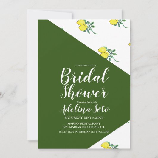 Colour Block Citrus Lemon Waterverf Vrijgezellenfe Kaart (Voorkant)