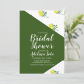 Colour Block Citrus Lemon Waterverf Vrijgezellenfe Kaart (Staand voorkant)