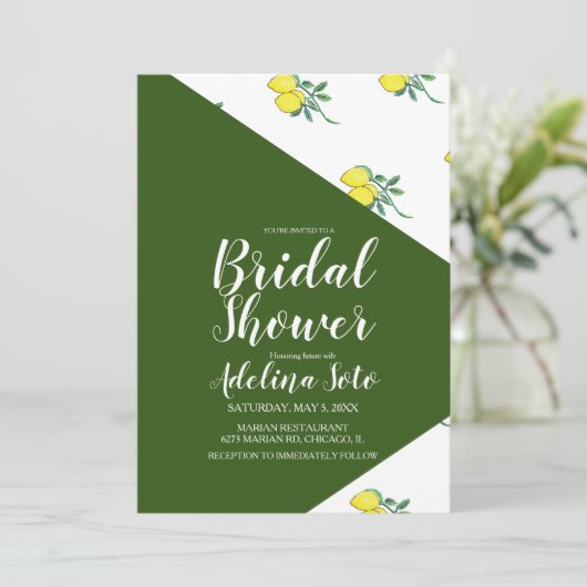 Colour Block Citrus Lemon Waterverf Vrijgezellenfe Kaart (Staand voorkant)