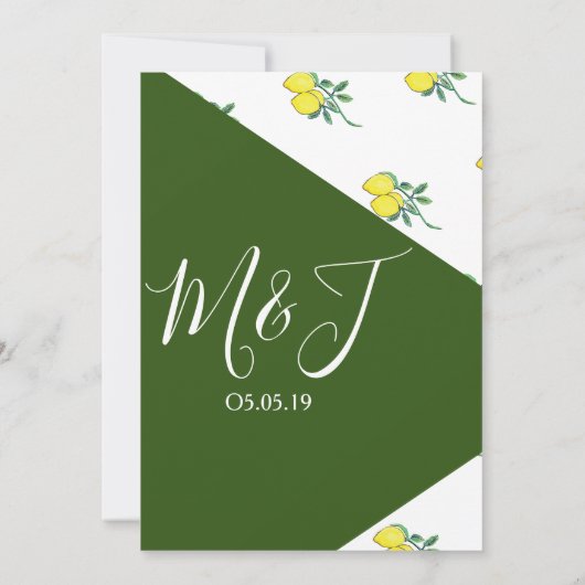 Colour Block Citrus Lemon Waterverf Vrijgezellenfe Kaart (Achterkant)