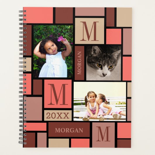 Colour Block Coral 6 Foto Chic School Planner (Voorkant)