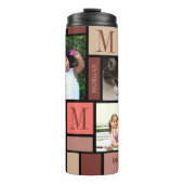 Colour Block Coral Monogram 4 Foto Thermosbeker (Voorkant)