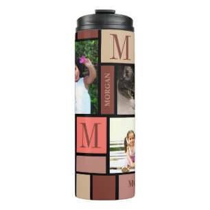 Colour Block Coral Monogram 4 Foto Thermosbeker