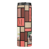 Colour Block Coral Monogram 4 Foto Thermosbeker (Achterkant)