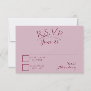 Colour Block Cranberry Blend-reactiekaart RSVP Kaartje