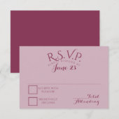 Colour Block Cranberry Blend-reactiekaart RSVP Kaartje (Voorkant / Achterkant)
