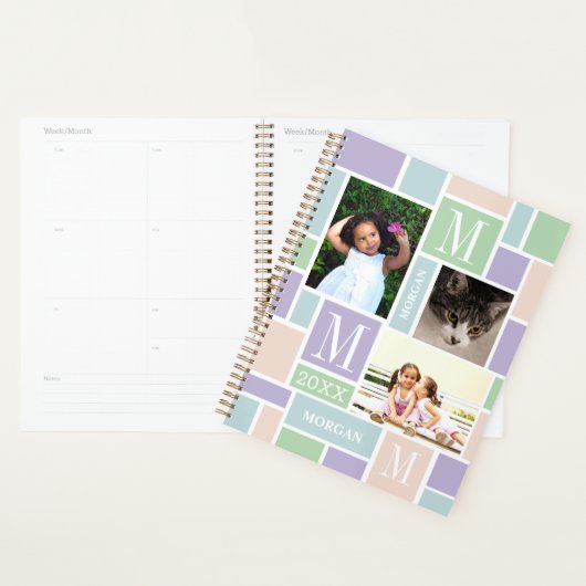 Colour Block Fun Pastels 6 Foto School Planner (Display)
