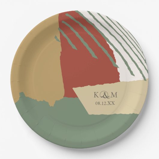 Colour Block Wedding Autumn ID740 Papieren Bordje (Voorkant)