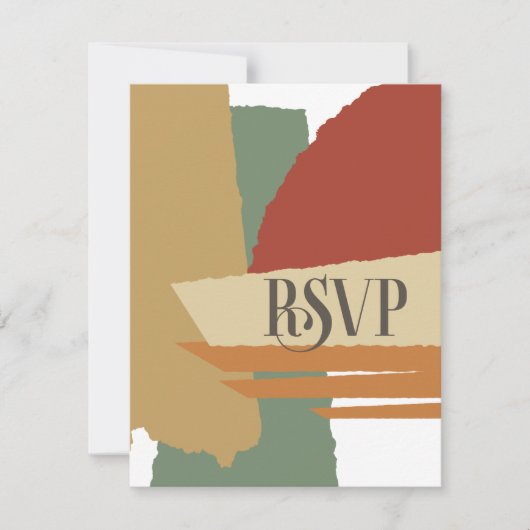 Colour Block Wedding Autumn ID740 RSVP Kaartje (Voorkant)