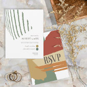 Colour Block Wedding Autumn ID740 RSVP Kaartje
