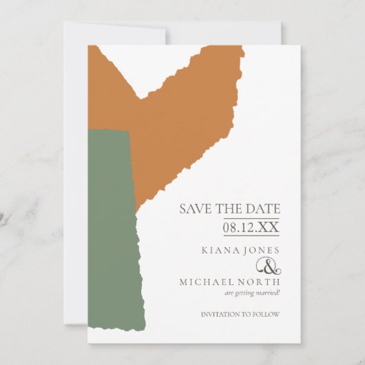 Colour Block Wedding Autumn ID740 Save The Date (Voorkant)