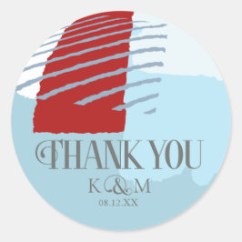 Colour Block Wedding Bedankt Winter ID740 Ronde Sticker