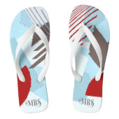 Colour Block Wedding Mrs Bride Winter ID740 Teenslippers (Voetbed)