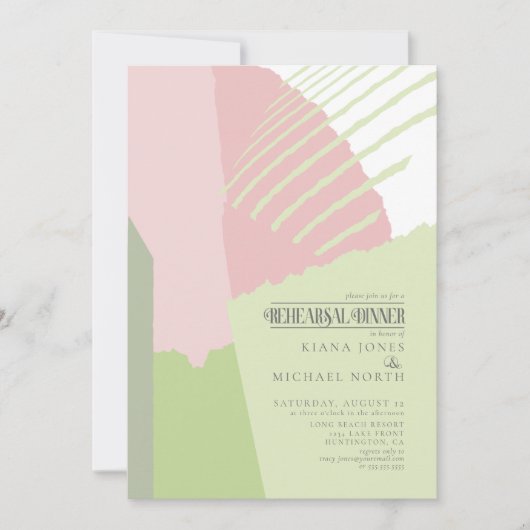 Colour Block Wedding Rehearsal Dinner Spring ID740 Kaart (Voorkant)