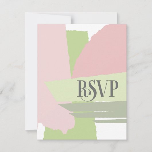 Colour Block Wedding Spring ID740 RSVP Kaartje (Voorkant)