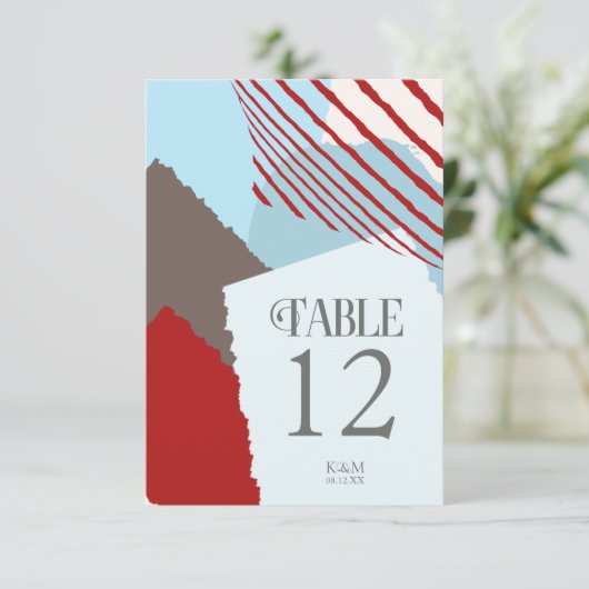 Colour Block Wedding Table Numbers Winter ID740 Kaart (Staand voorkant)