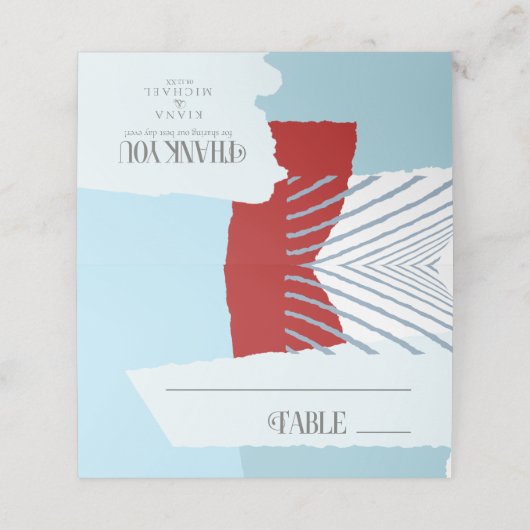 Colour Block Wedding Table Winter ID740 Plaatskaartje (Buitenkant ongevouwen)