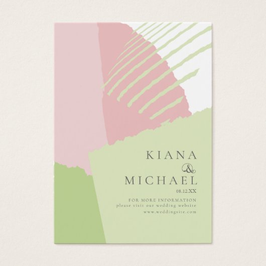 Colour Block Wedding Website Lente ID740 Visitekaartje (Voorkant)