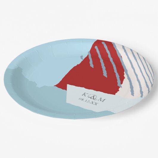 Colour Block Wedding Winter ID740 Papieren Bordje (Gekanteld)