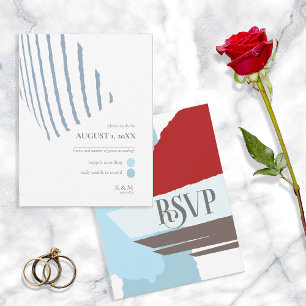 Colour Block Wedding Winter ID740 RSVP Kaartje