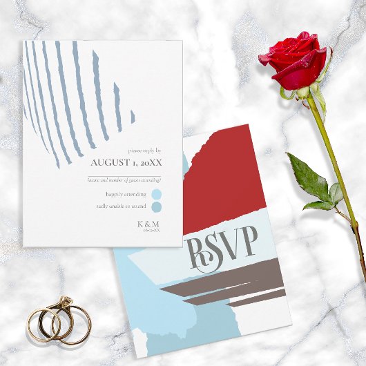 Colour Block Wedding Winter ID740 RSVP Kaartje