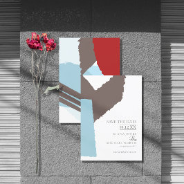 Colour Block Wedding Winter ID740 Save The Date