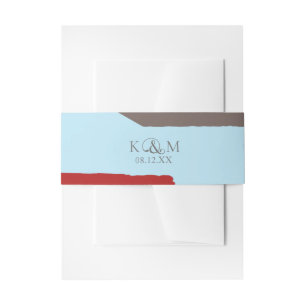 Colour Block Wedding Winter ID740 Uitnodigingen Wikkel