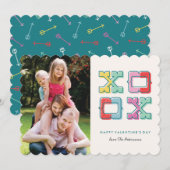 Colour Blocked XOXO Valentijnsdag Kaart (Voorkant / Achterkant)