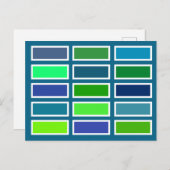 Colour Bricks (blue/green) Briefkaart (Voorkant / Achterkant)