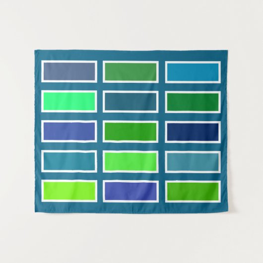 Colour Bricks (blue/green) Wandkleed (Voorkant (horizontaal))