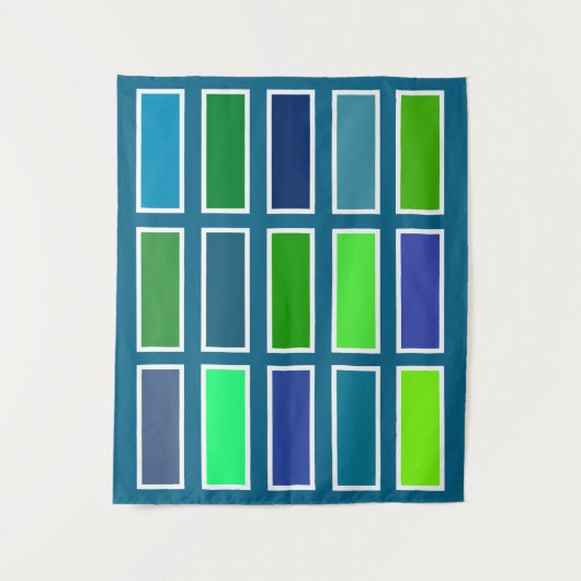 Colour Bricks (blue/green) Wandkleed (Voorkant)