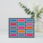 Colour Bricks (blue/pink) Briefkaart (Staand voorkant)