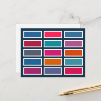 Colour Bricks (blue/pink) Briefkaart