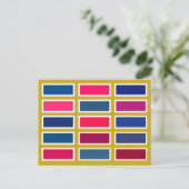 Colour Bricks (blue/pink) Briefkaart (Staand voorkant)