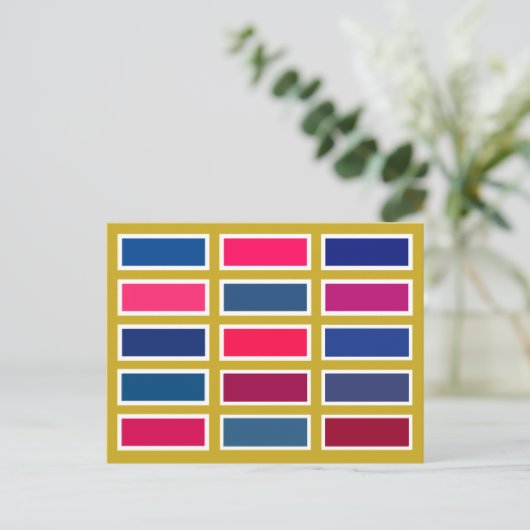 Colour Bricks (blue/pink) Briefkaart (Staand voorkant)