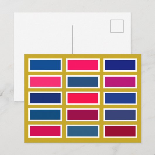 Colour Bricks (blue/pink) Briefkaart (Voorkant / Achterkant)