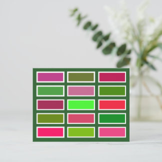 Colour Bricks (pink/green) Briefkaart