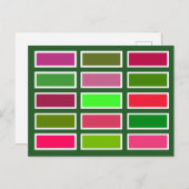 Colour Bricks (pink/green) Briefkaart (Voorkant / Achterkant)