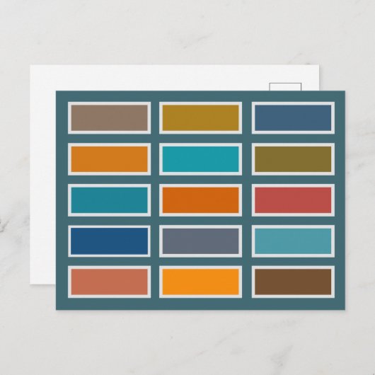 Colour Bricks (retro)  Briefkaart (Voorkant / Achterkant)