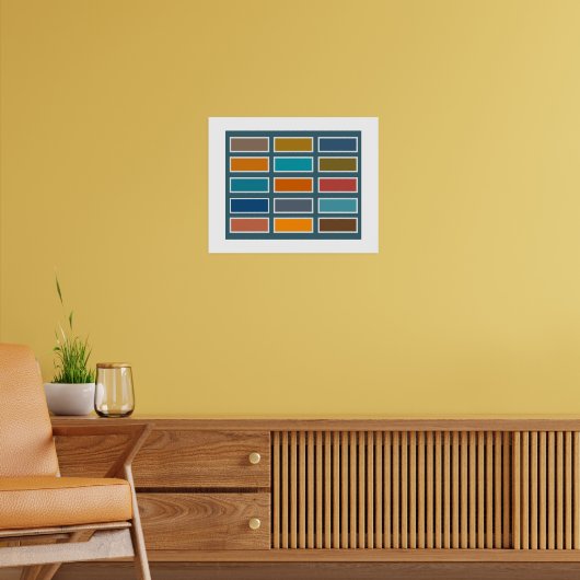 Colour Bricks (retro) Poster (Woonkamer 2)