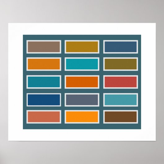 Colour Bricks (retro) Poster (Voorkant)