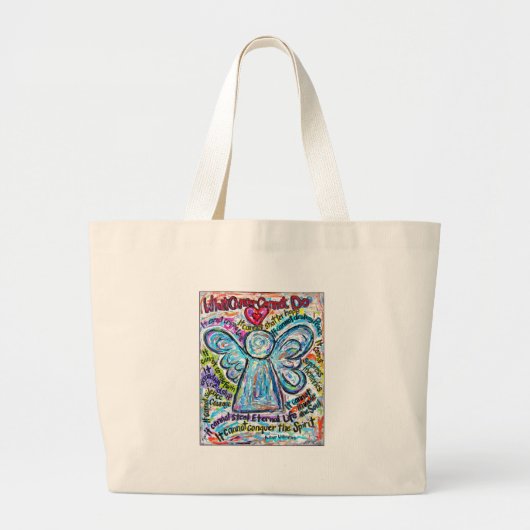Colour Cancer Angel Bag Grote Tote Bag (Voorkant)
