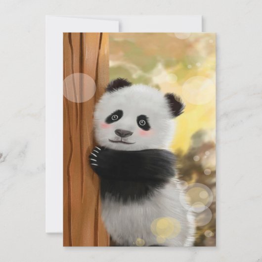 Colour Cartoon Panda | Funny Cute Gift Aankondiging (Voorkant)