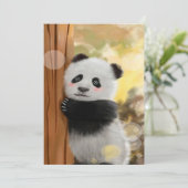 Colour Cartoon Panda | Funny Cute Gift Aankondiging (Staand voorkant)