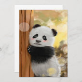 Colour Cartoon Panda | Funny Cute Gift Aankondiging (Voorkant / Achterkant)